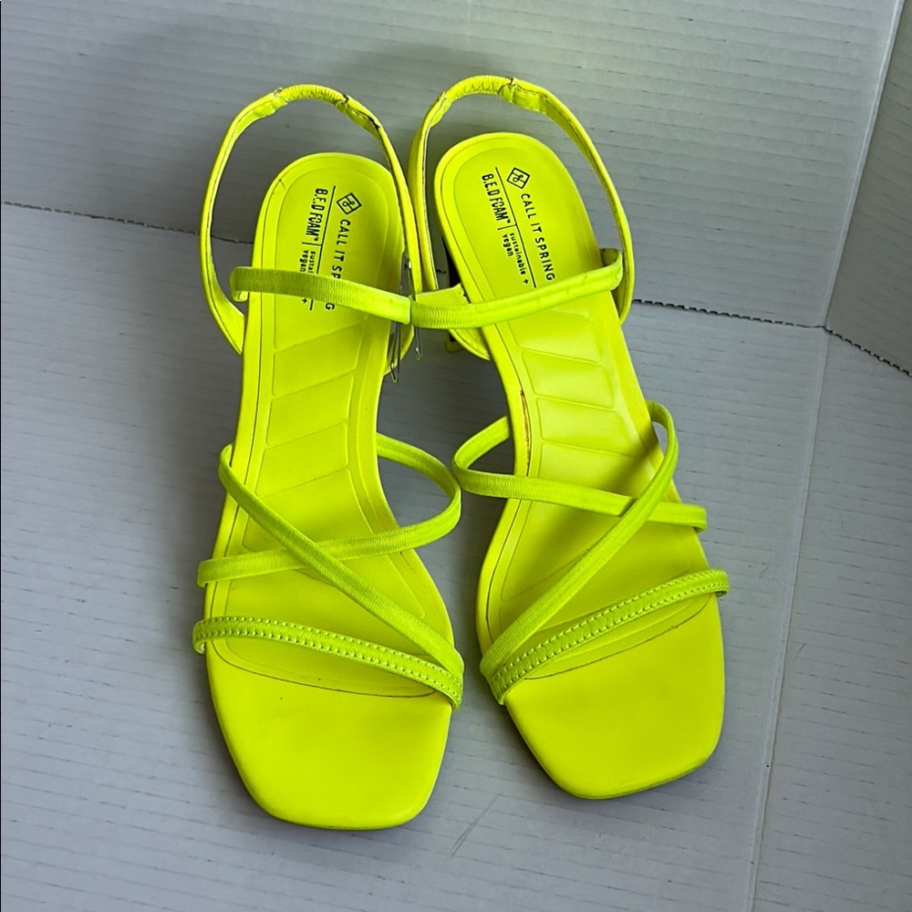 Call It Spring Yellow Strappy Sandals